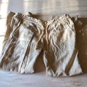 Roxy Cream Straight Leg Pants